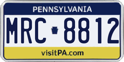 PA license plate MRC8812