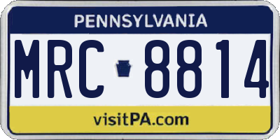 PA license plate MRC8814