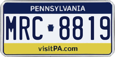 PA license plate MRC8819