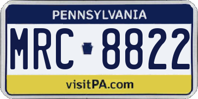 PA license plate MRC8822