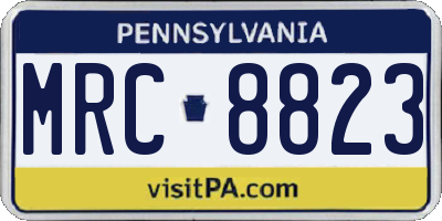 PA license plate MRC8823
