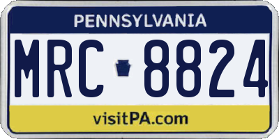 PA license plate MRC8824