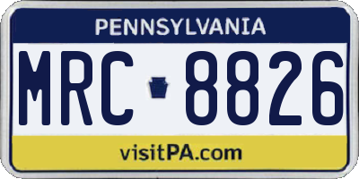 PA license plate MRC8826