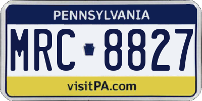 PA license plate MRC8827