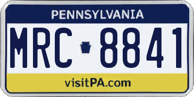 PA license plate MRC8841