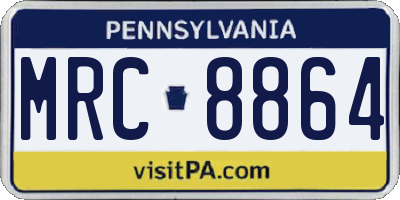 PA license plate MRC8864