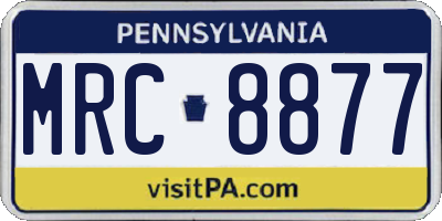 PA license plate MRC8877