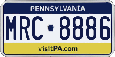 PA license plate MRC8886