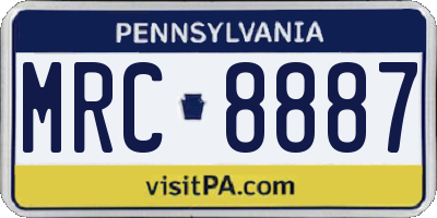 PA license plate MRC8887