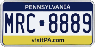 PA license plate MRC8889