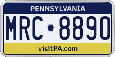 PA license plate MRC8890