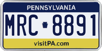 PA license plate MRC8891