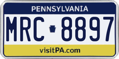 PA license plate MRC8897