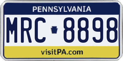 PA license plate MRC8898