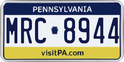 PA license plate MRC8944