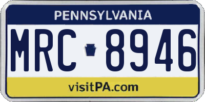 PA license plate MRC8946