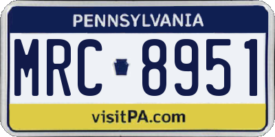 PA license plate MRC8951