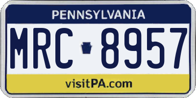 PA license plate MRC8957