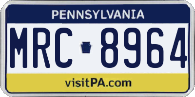 PA license plate MRC8964