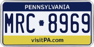 PA license plate MRC8969