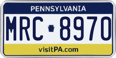 PA license plate MRC8970