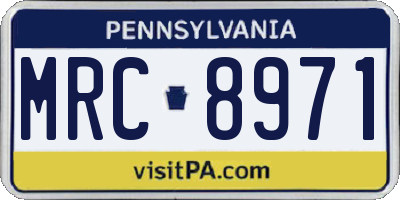 PA license plate MRC8971