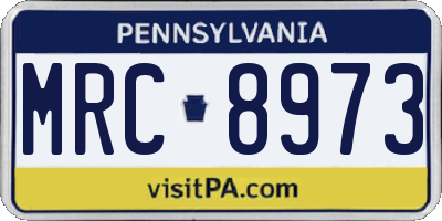 PA license plate MRC8973