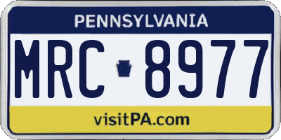 PA license plate MRC8977