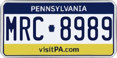 PA license plate MRC8989
