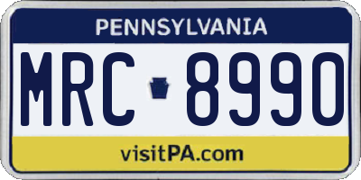 PA license plate MRC8990