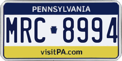 PA license plate MRC8994