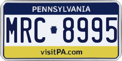 PA license plate MRC8995