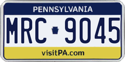 PA license plate MRC9045