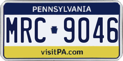 PA license plate MRC9046