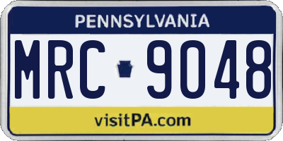 PA license plate MRC9048