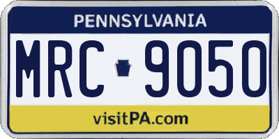 PA license plate MRC9050