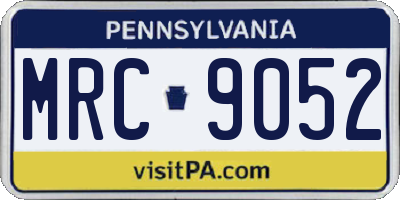 PA license plate MRC9052