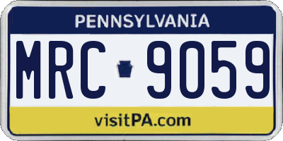 PA license plate MRC9059