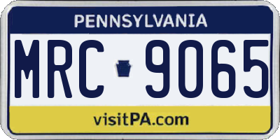 PA license plate MRC9065