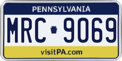 PA license plate MRC9069
