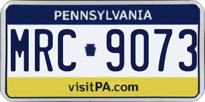 PA license plate MRC9073