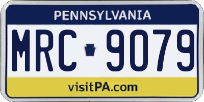 PA license plate MRC9079