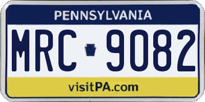PA license plate MRC9082