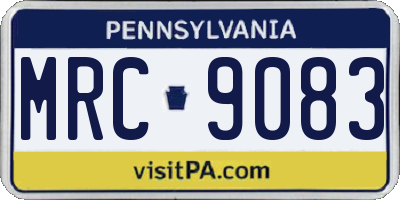 PA license plate MRC9083