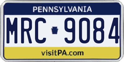 PA license plate MRC9084