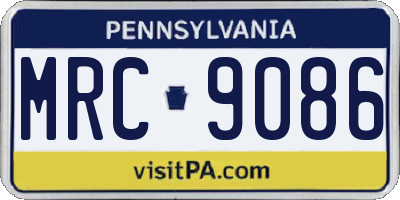 PA license plate MRC9086