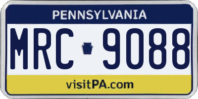 PA license plate MRC9088