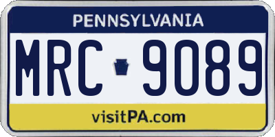 PA license plate MRC9089