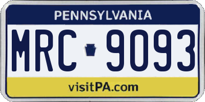 PA license plate MRC9093