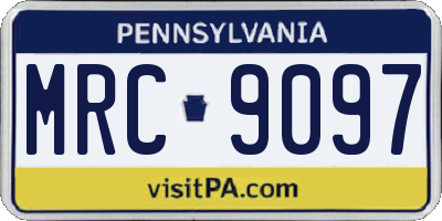 PA license plate MRC9097
